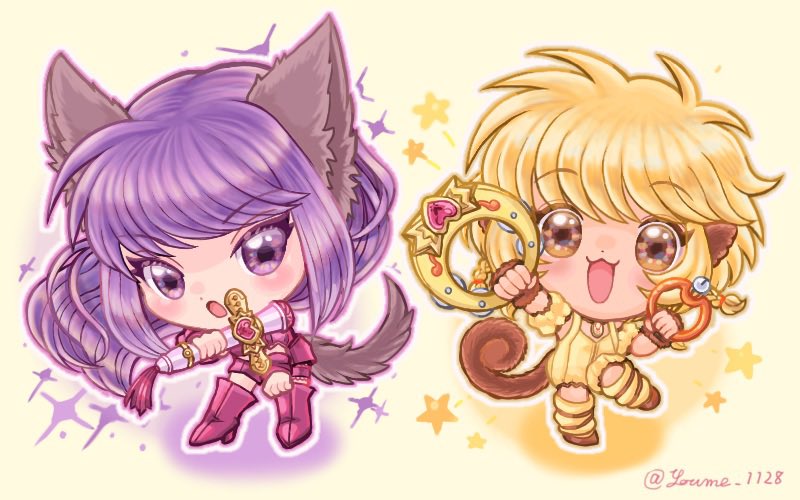 fujiwara zakuro, mew zakuro, fong pudding, and mew pudding (tokyo mew mew) drawn by suruga_kanade