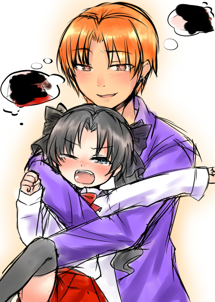 tohsaka rin and uryuu ryuunosuke (fate and 1 more) drawn by yururi_(kururoni)