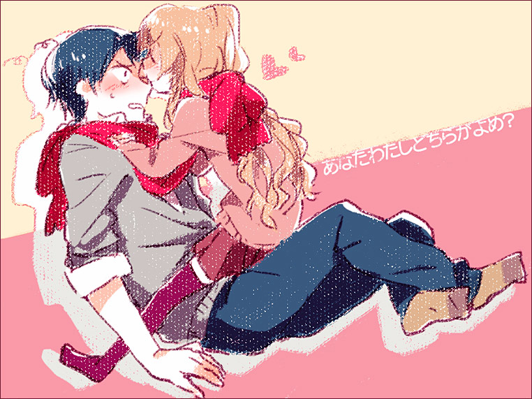 aisaka taiga and takasu ryuuji (toradora!) drawn by chiko_(beroro)