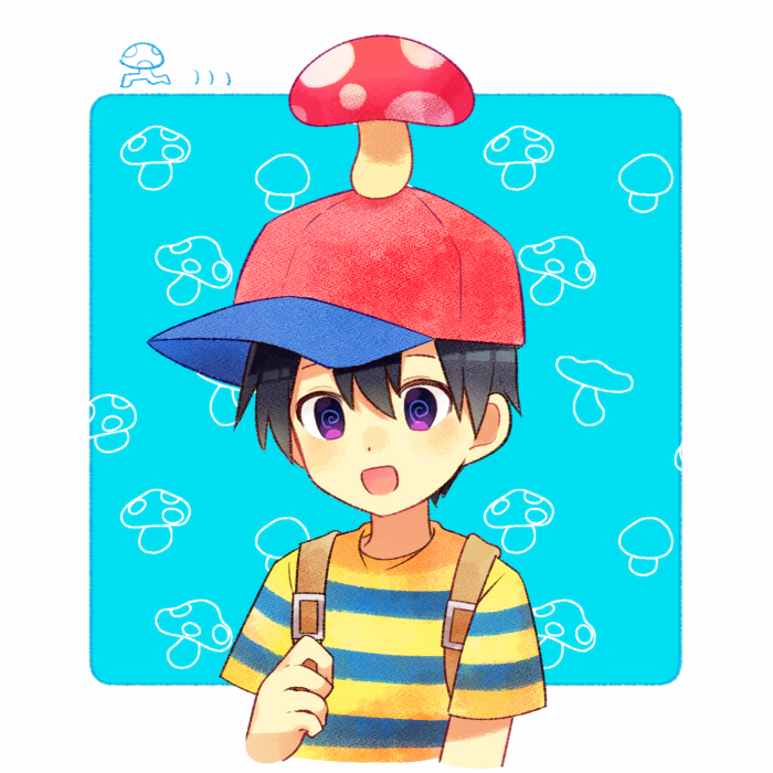 ness and ramblin' evil mushroom (mother and 1 more) drawn by 0mzum1