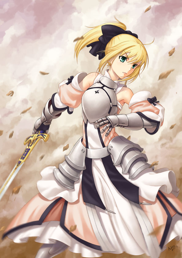 artoria pendragon and saber lily (fate and 1 more) drawn by ml.e