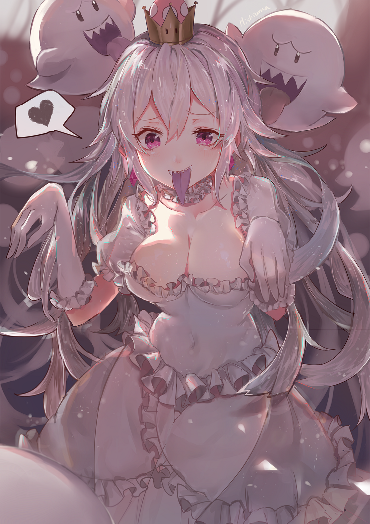princess king boo and boo (mario and 2 more) drawn by hishiuma