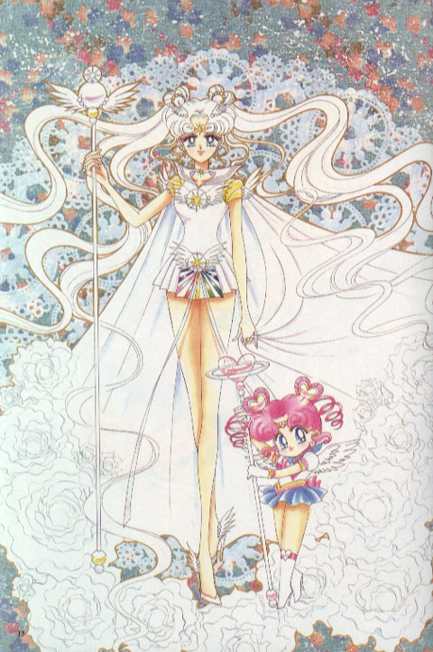sailor cosmos, chibi chibi, and sailor chibi chibi (bishoujo senshi sailor moon and 1 more) drawn by takeuchi_naoko