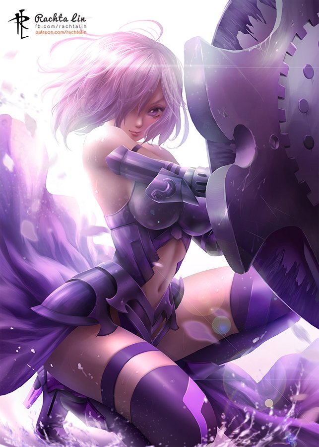 mash kyrielight (fate and 1 more) drawn by rachta_lin
