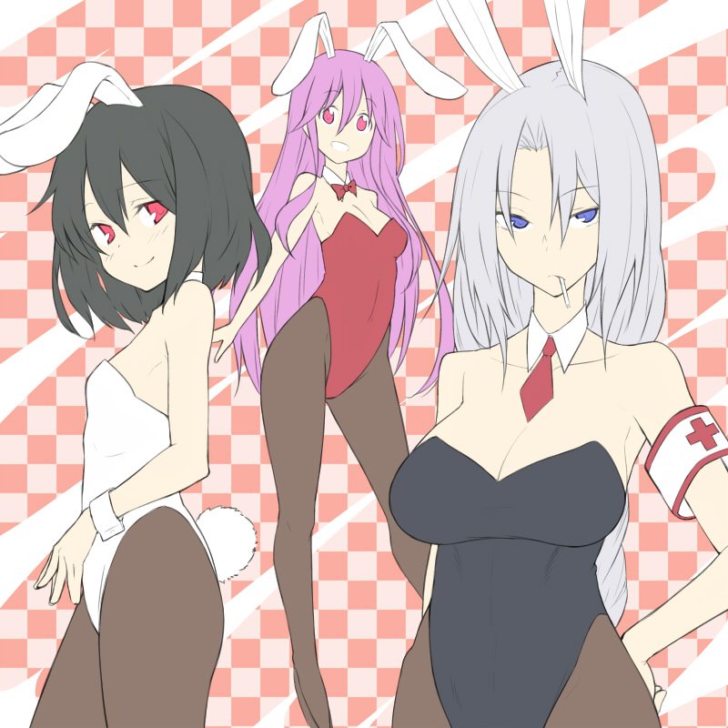 reisen udongein inaba, inaba tewi, and yagokoro eirin (touhou) drawn by hiroya_juuren