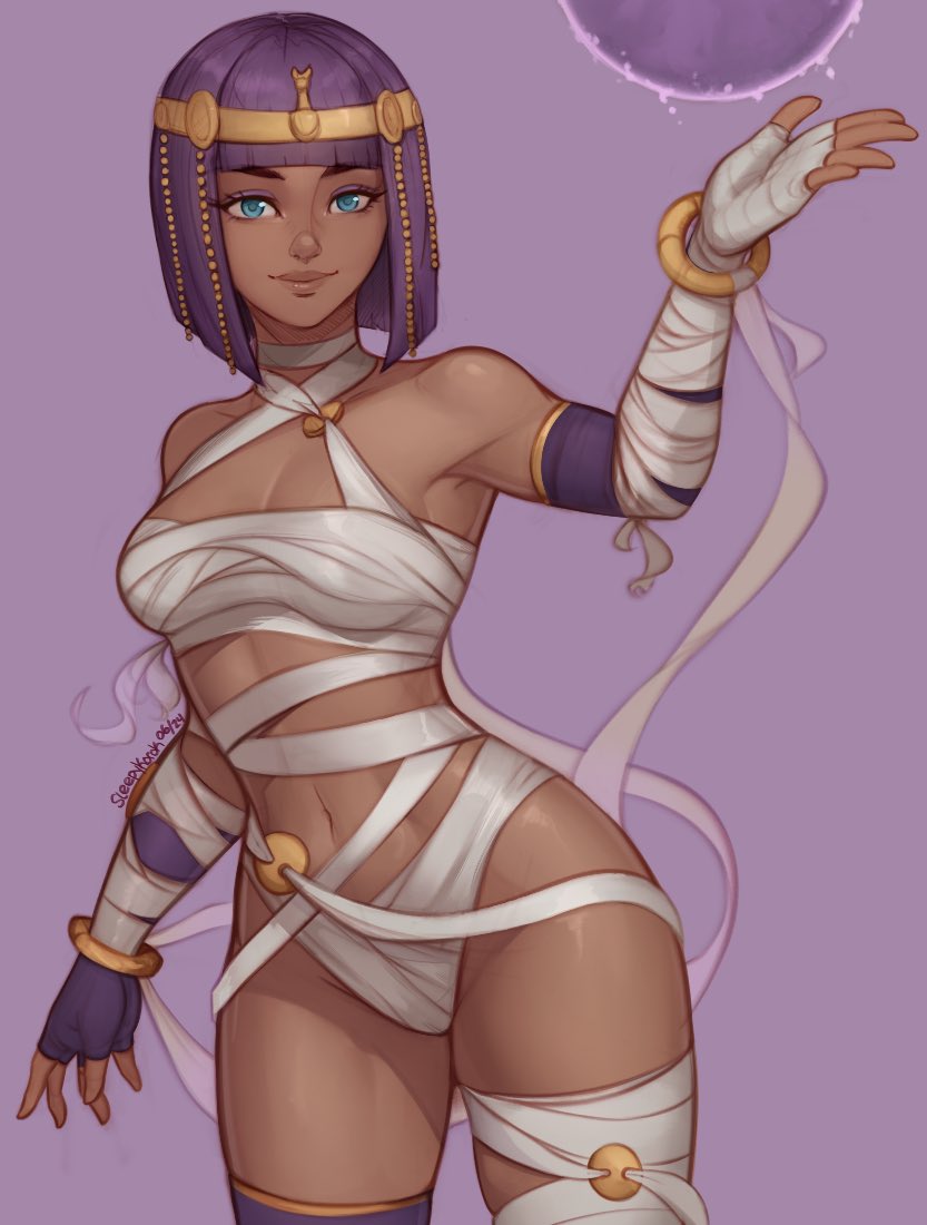 menat (street fighter and 1 more) drawn by sleepy_korok