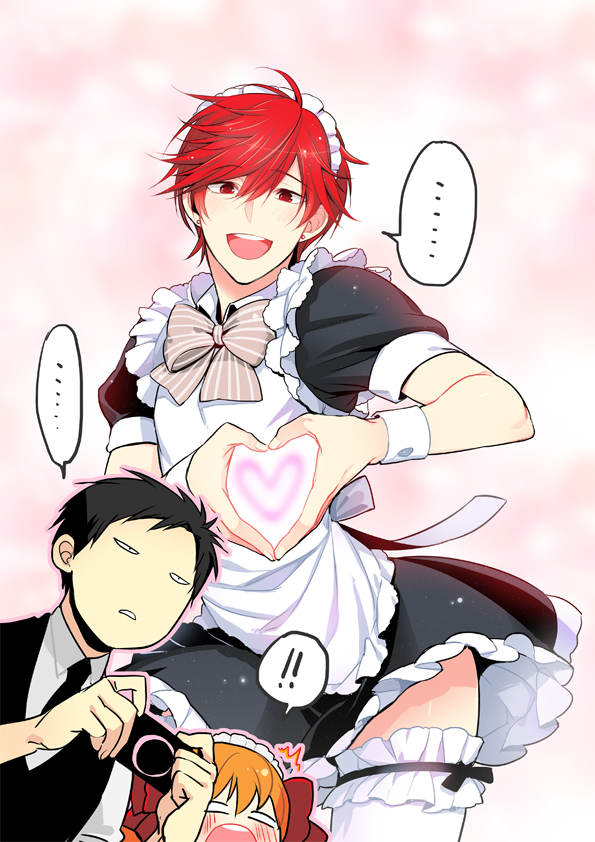 sakura chiyo, nozaki umetarou, and mikoshiba mikoto (gekkan shoujo nozaki-kun) drawn by soul_(tamashii)