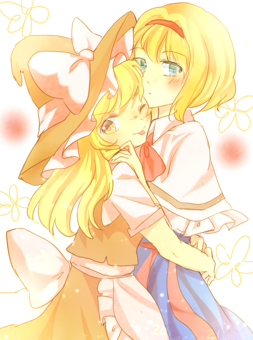 kirisame marisa and alice margatroid (touhou) drawn by knora
