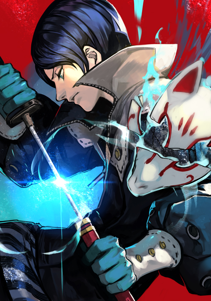 kitagawa yuusuke and fox (persona and 1 more) drawn by hungry_clicker