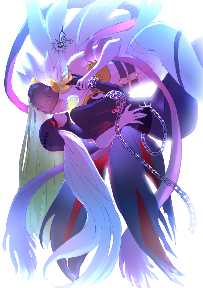angewomon and ladydevimon (digimon) drawn by cherry_in_the_sun
