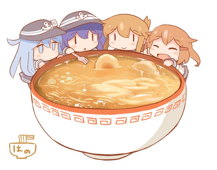 hibiki, inazuma, ikazuchi, and akatsuki (kantai collection) drawn by hanomido