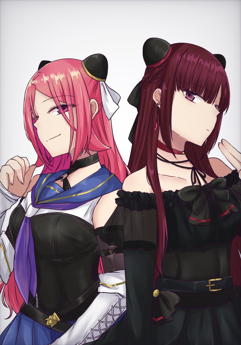 shiba tomoshibi and gozen (assault lily) drawn by nigari_(ngari_0115)