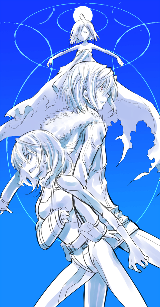 accelerator, last order, and misaka worst (toaru majutsu no index and 1 more) drawn by uonuma_yuu