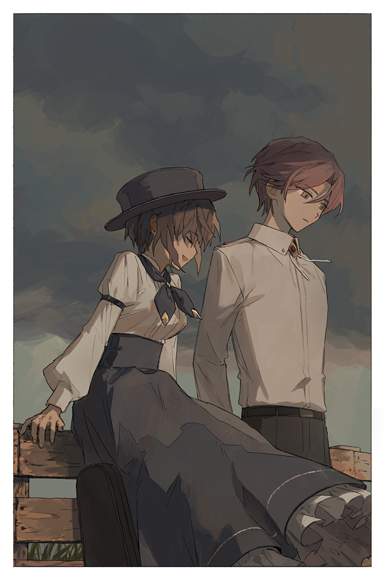 joshua levinth and vanessa therese alderune (lord of heroes) drawn by namoku_(namottttt)
