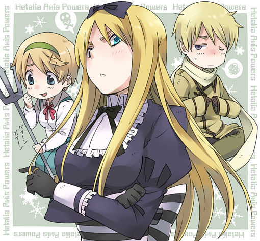 russia, belarus, and ukraine (axis powers hetalia) drawn by arieko