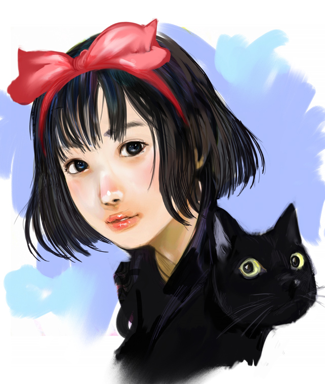 kiki and jiji (majo no takkyuubin) drawn by kazaana