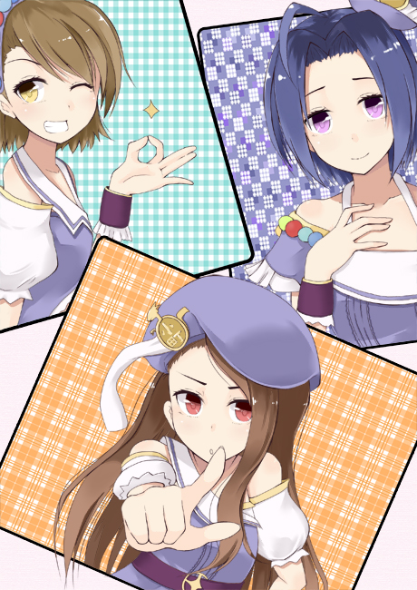 minase iori, miura azusa, and futami ami (idolmaster and 1 more) drawn by ice_(doragon)