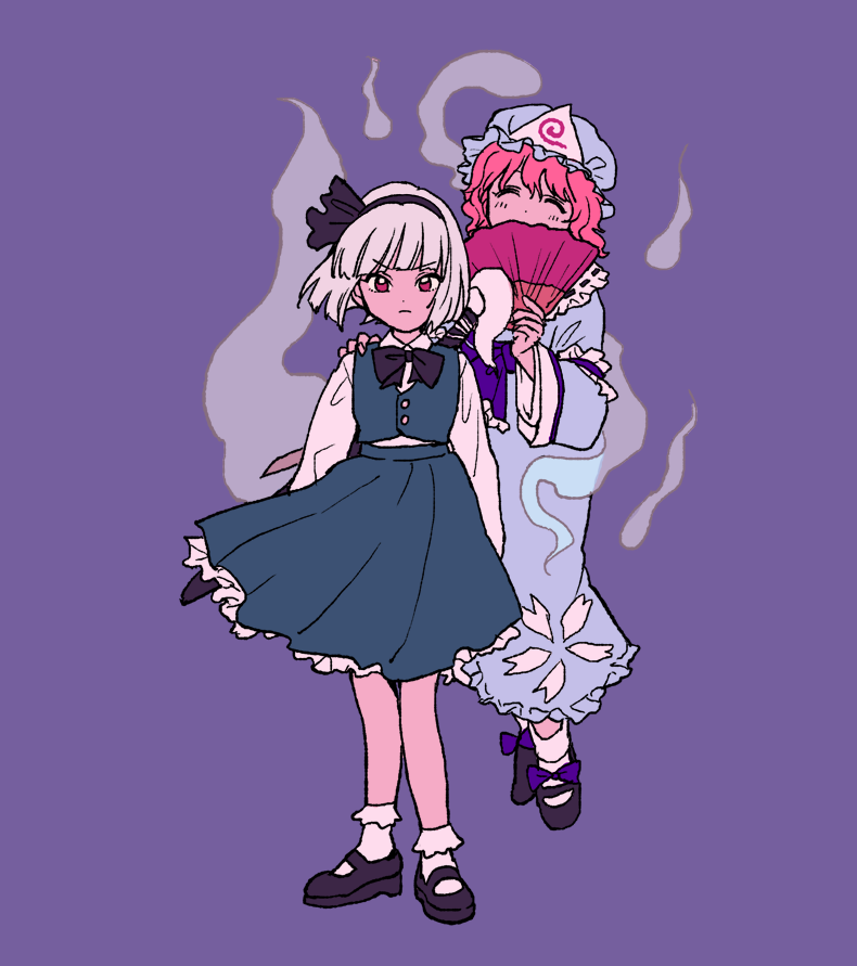 konpaku youmu and saigyouji yuyuko (touhou) drawn by discowars