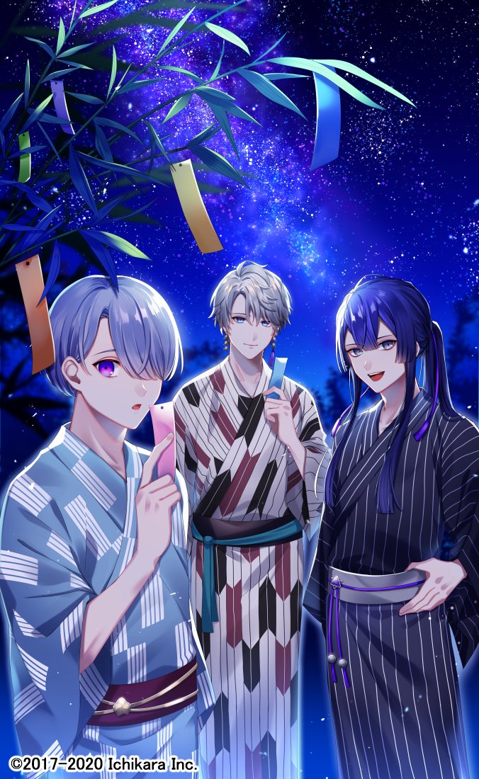 kaida haru, nagao kei, and genzuki toujirou (nijisanji) drawn by umeno_shii