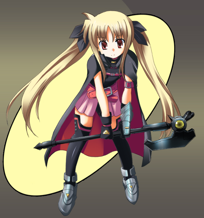 fate testarossa and bardiche (lyrical nanoha and 2 more) drawn by odayan