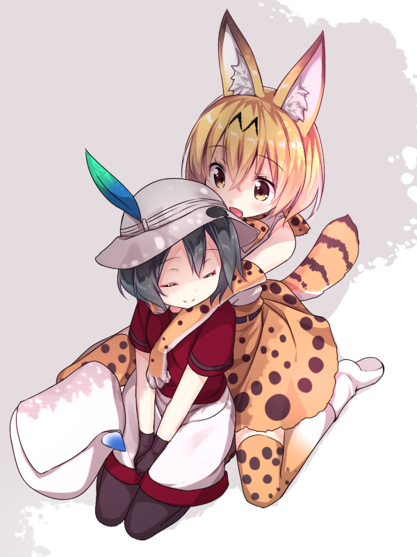 serval, kaban, and lucky beast (kemono friends) drawn by usume_shirou