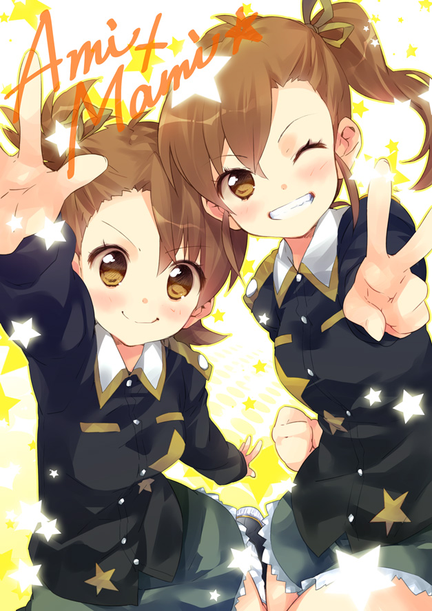 futami mami and futami ami (idolmaster) drawn by ech