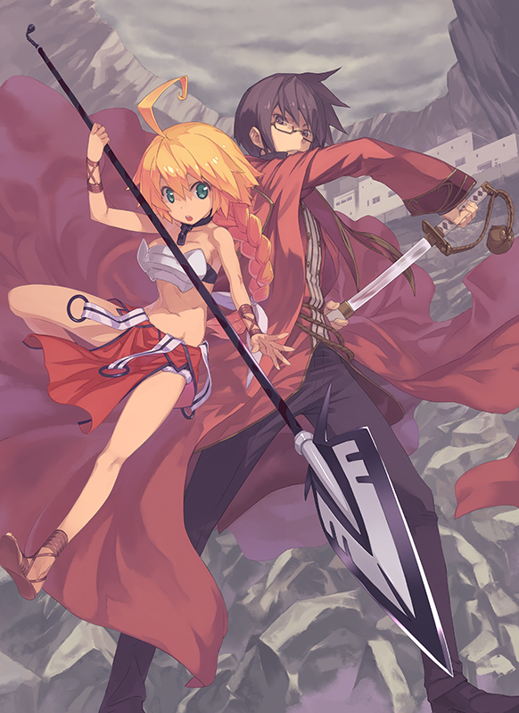 hiiro okamura and winkah jio (konjiki no word master) drawn by sumaki_shungo