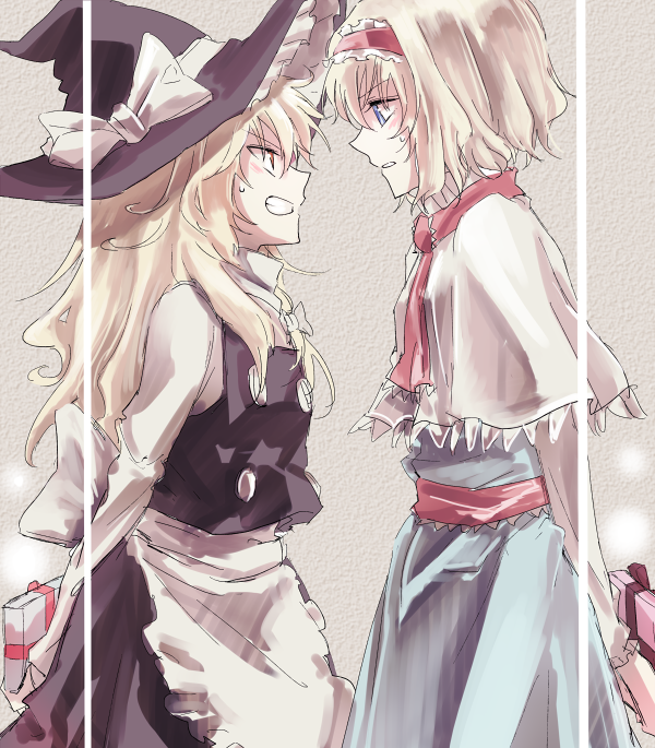 kirisame marisa and alice margatroid (touhou) drawn by mitsunara