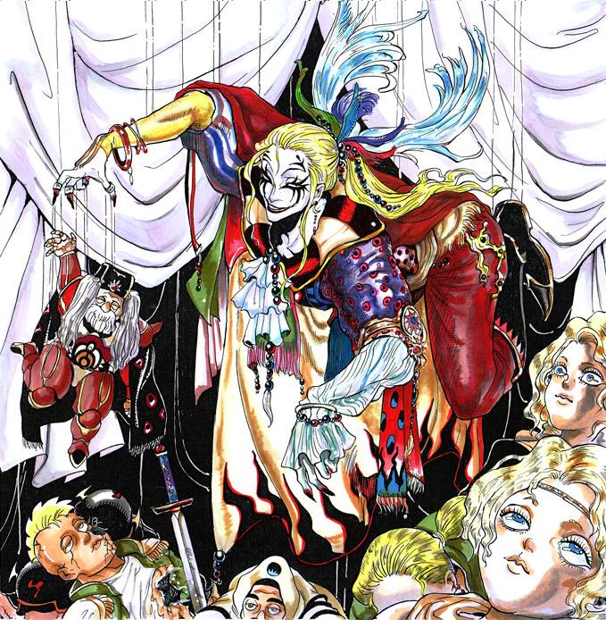 terra branford, celes chere, edgar roni figaro, kefka palazzo, leo cristophe, and 2 more (final fantasy and 1 more) drawn by haru302x