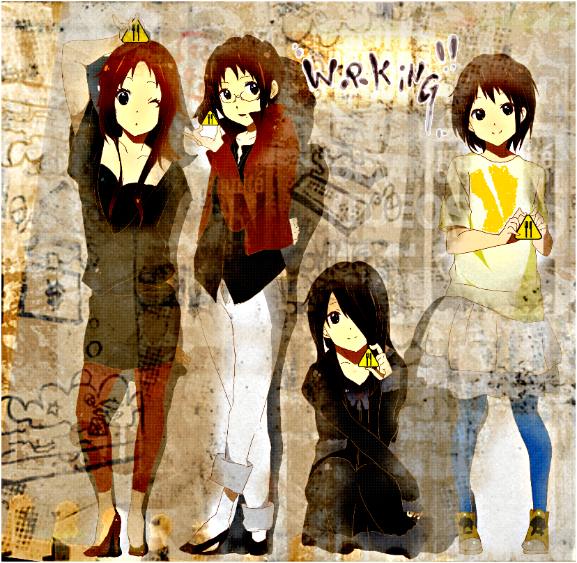 takanashi nazuna, takanashi kozue, takanashi izumi, and takanashi kazue (k-on! and 1 more) drawn by touru_(midori)