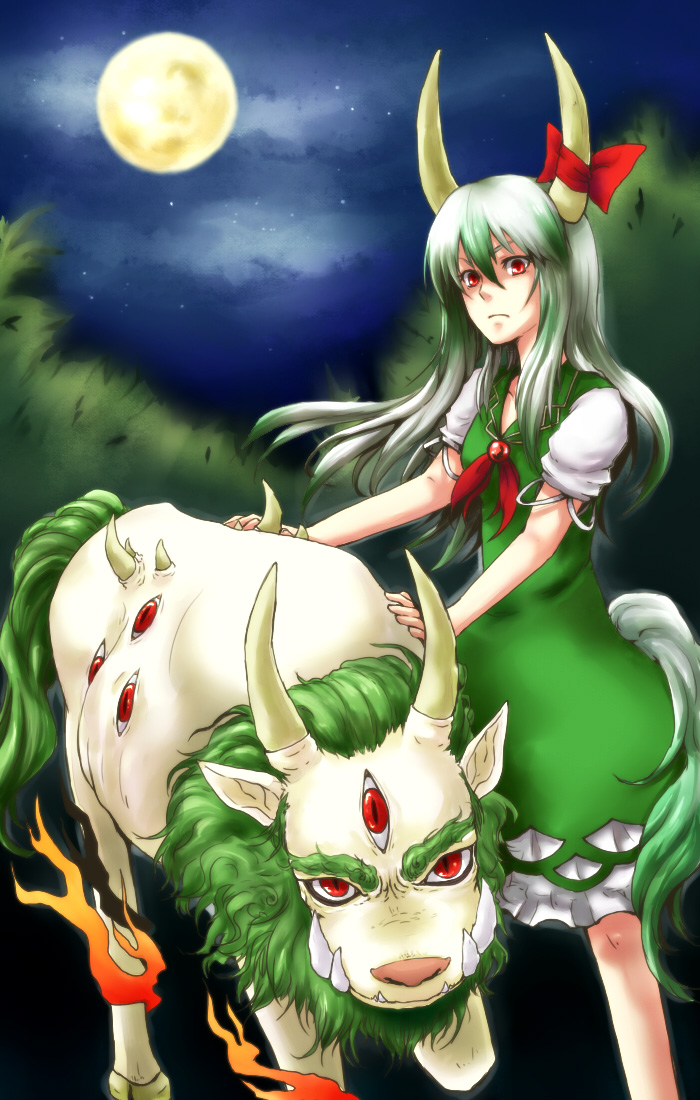kamishirasawa keine and ex-keine (touhou) drawn by fuji_tsugu