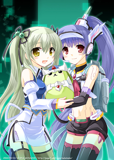 mameshiba, oasis girl, and operator girl mika (cardfight!! vanguard and 1 more) drawn by minazoi_kuina