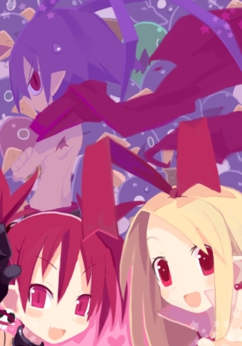 etna, prinny, flonne, and laharl (disgaea) drawn by 16_ban