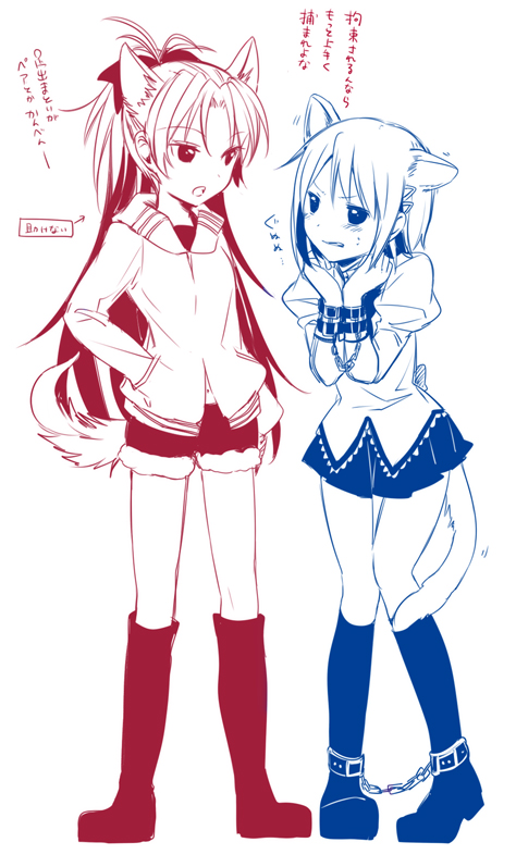 miki sayaka and sakura kyoko (mahou shoujo madoka magica) drawn by yamada_ako