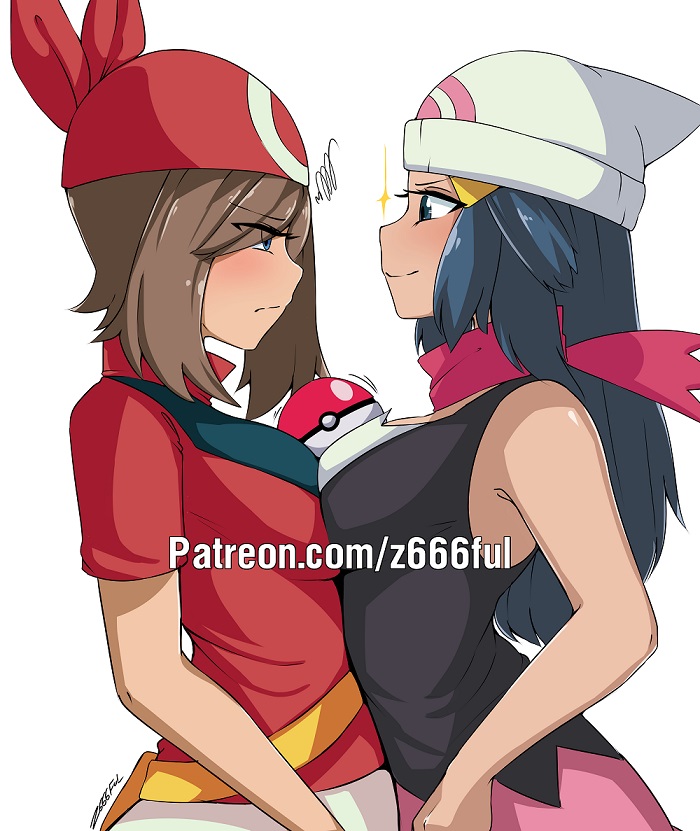 dawn and may (pokemon and 2 more) drawn by z666ful