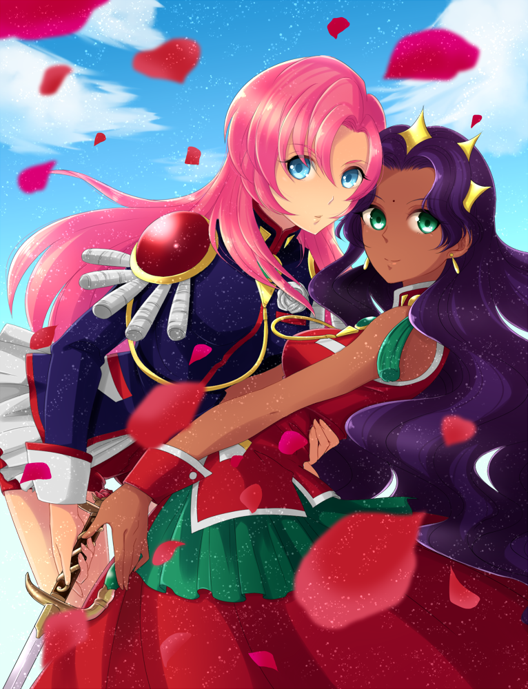 tenjou utena, himemiya anthy, and kawakami tomoko (shoujo kakumei utena) drawn by gumidorian