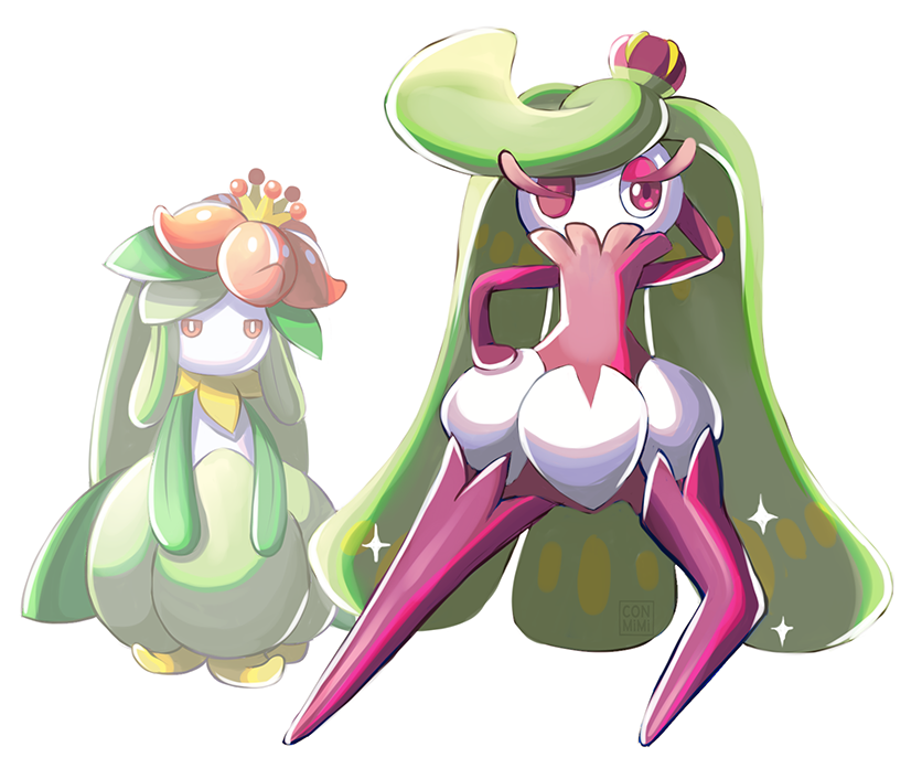 lilligant and tsareena (pokemon and 1 more) drawn by conmimi