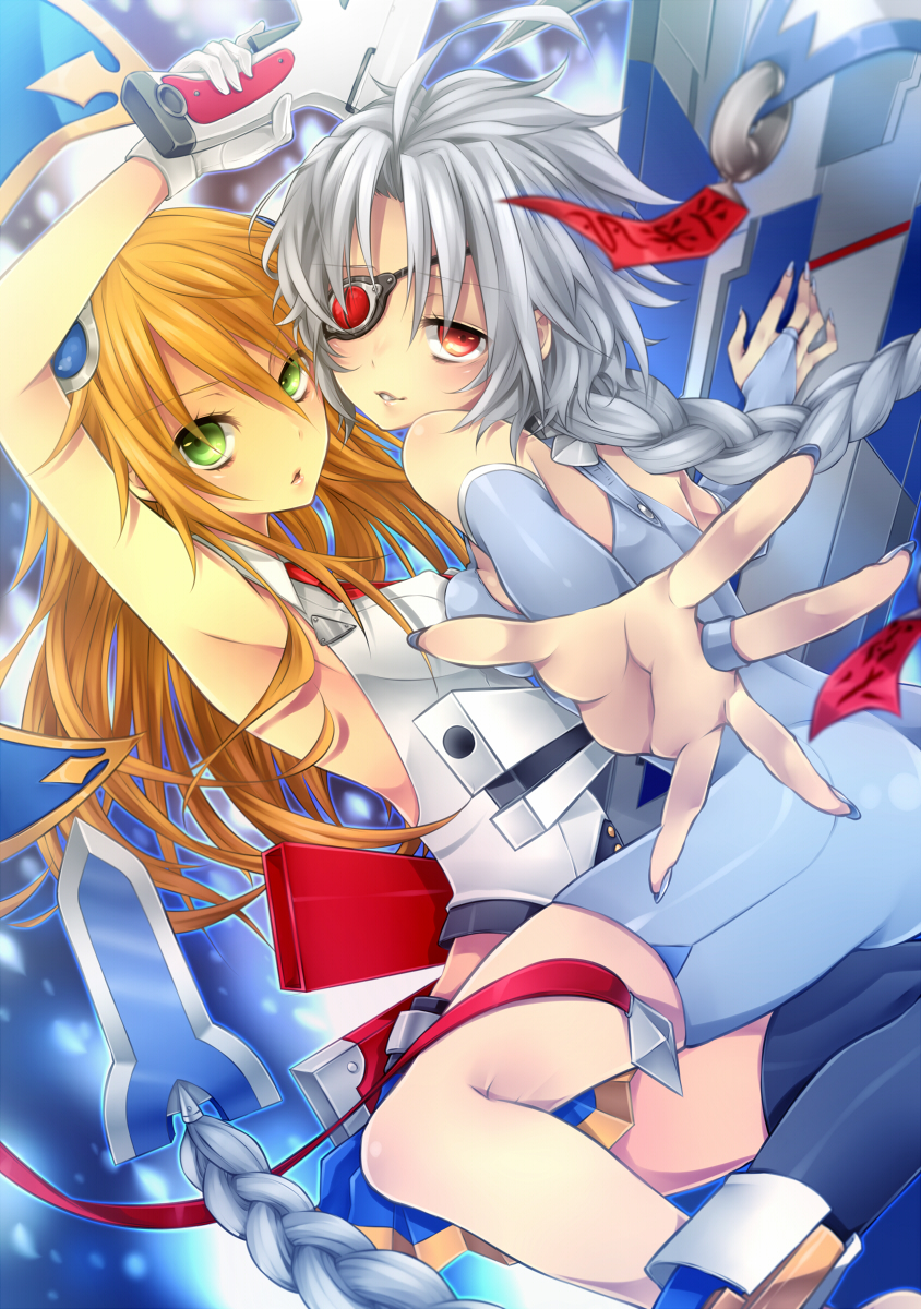 noel vermillion and nu-13 (blazblue) drawn by takamiya_ren