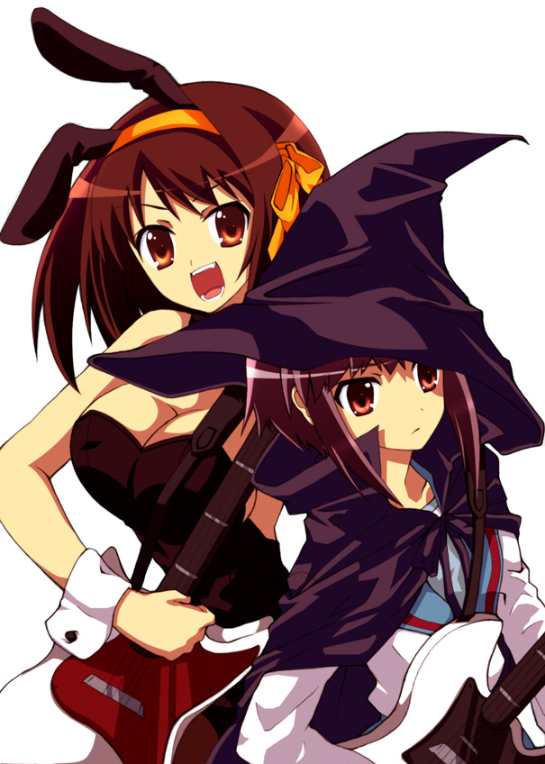 suzumiya haruhi and nagato yuki (suzumiya haruhi no yuuutsu) drawn by yuutarou