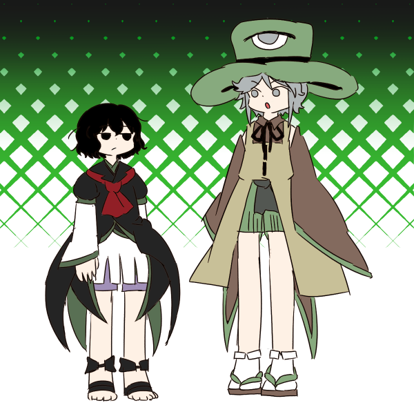 enraku tsubakura and houlen yabusame (len'en) drawn by chikafumikou