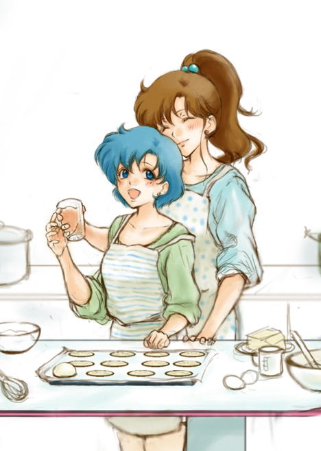 mizuno ami and kino makoto (bishoujo senshi sailor moon) drawn by otsukimi_(artist)