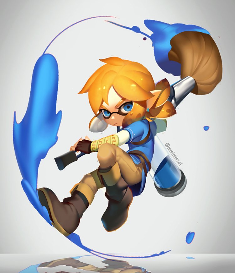 link, inkling player character, and inkling boy (the legend of zelda and 3 more) drawn by mimme_(haenakk7)