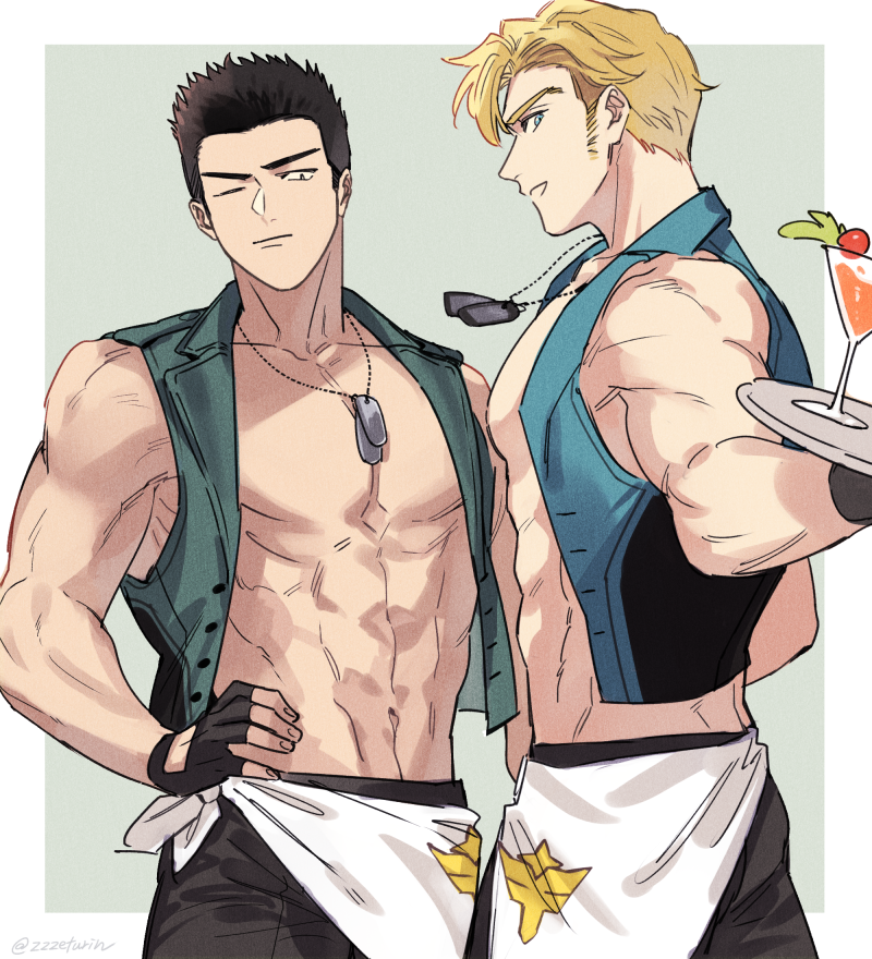 ao isami and lewis smith (yuuki bakuhatsu bang bravern) drawn by maji_(m)