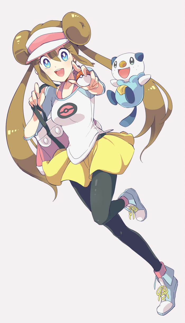 rosa and oshawott (pokemon and 1 more) drawn by nago_celica