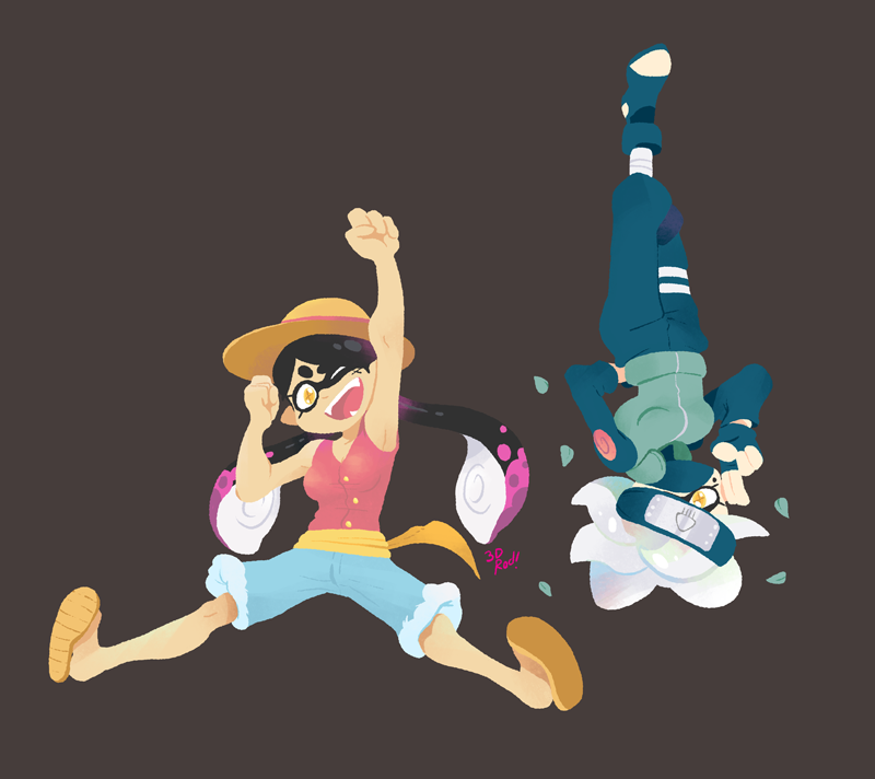monkey d. luffy, callie, marie, and hatake kakashi (one piece and 3 more) drawn by 3d_rod!