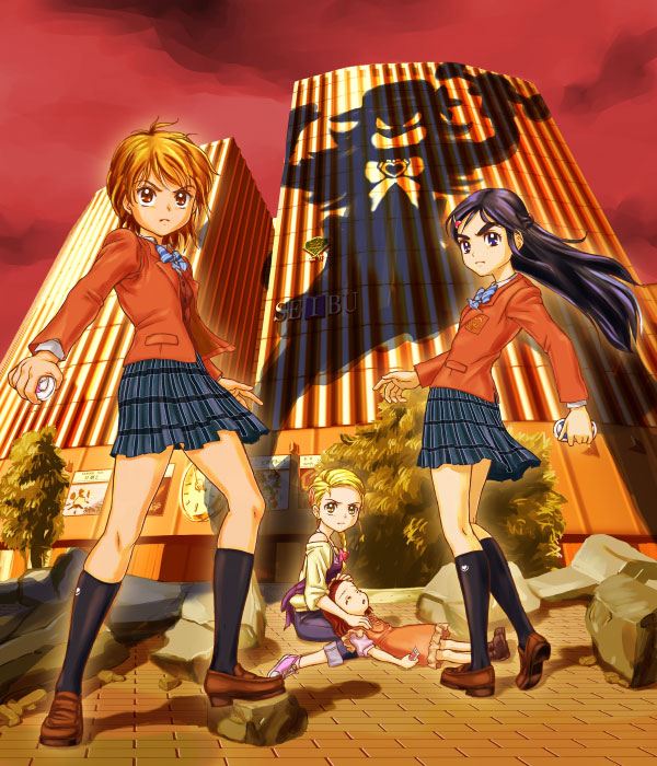 misumi nagisa, yukishiro honoka, kujou hikari, nadja applefield, and rita rossi (precure and 4 more) drawn by hajime_(caramel_toone)