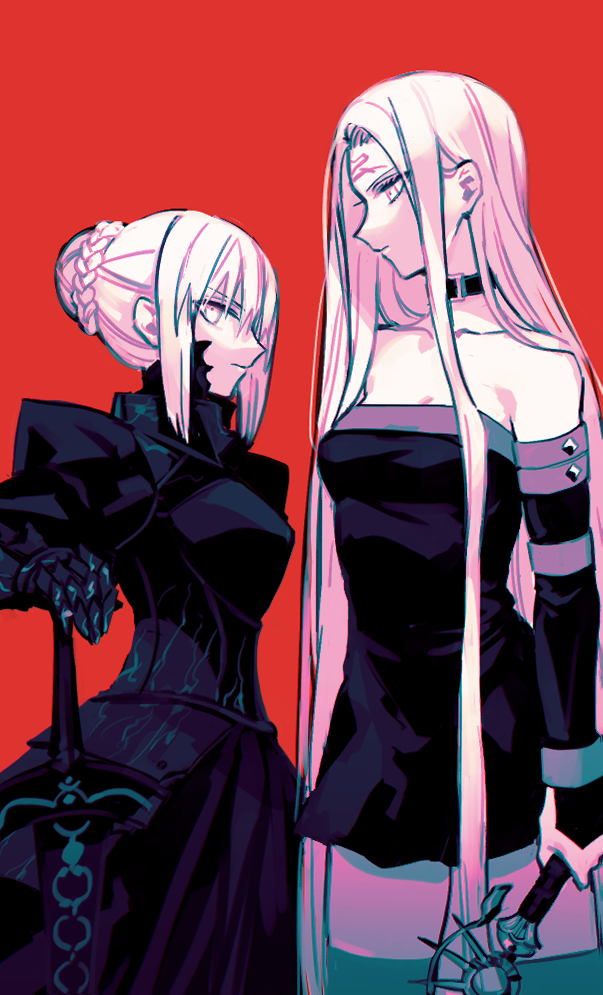 artoria pendragon, saber alter, and medusa (fate and 2 more) drawn by katagiri_(mighty_swing)