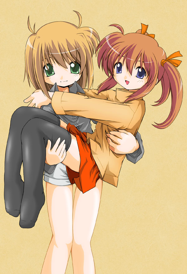 takamachi nanoha and yuuno scrya (lyrical nanoha and 1 more) drawn by kei_(fortune)