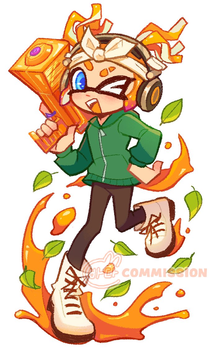inkling player character and inkling girl (splatoon and 1 more) drawn by tokkibada
