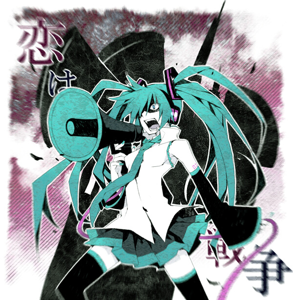 hatsune miku (vocaloid and 1 more) drawn by mugura